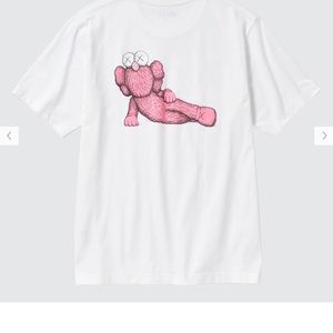 NWT! XL Kaws Uniqlo Pink and white S/S T-shirt